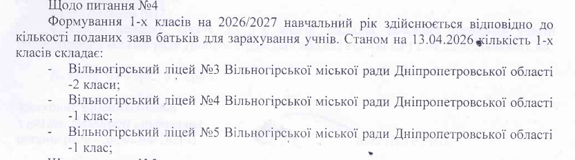 Скільки буде першокласників у Вільногірську у 2026-2027 навчальному році фото 5