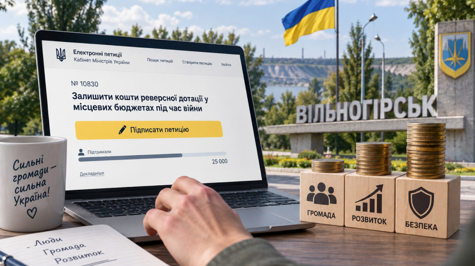 Мешканців Вільногірська прохають підписати петицію про збереження коштів у бюджетах громад фото 1