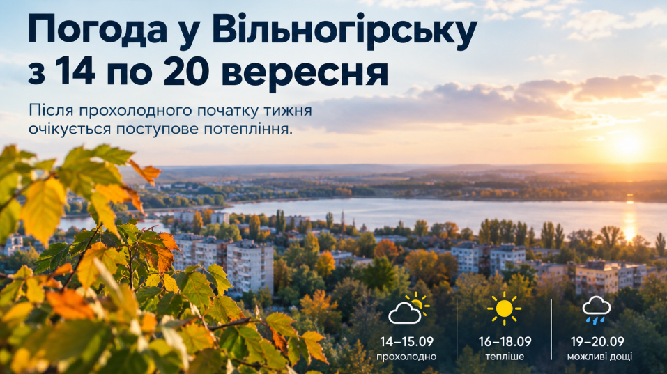 Погода у Вільногірську 14–20 вересня: після прохолодного початку очікується потепління фото 8